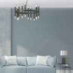 24 Light Incandescent Matte Black Chandelier