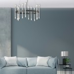 24 Light Incandescent Matte Black & Polished Chrome Chandelier