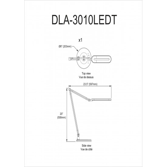 10W LED Table Lamp with Wireless Charger, Black