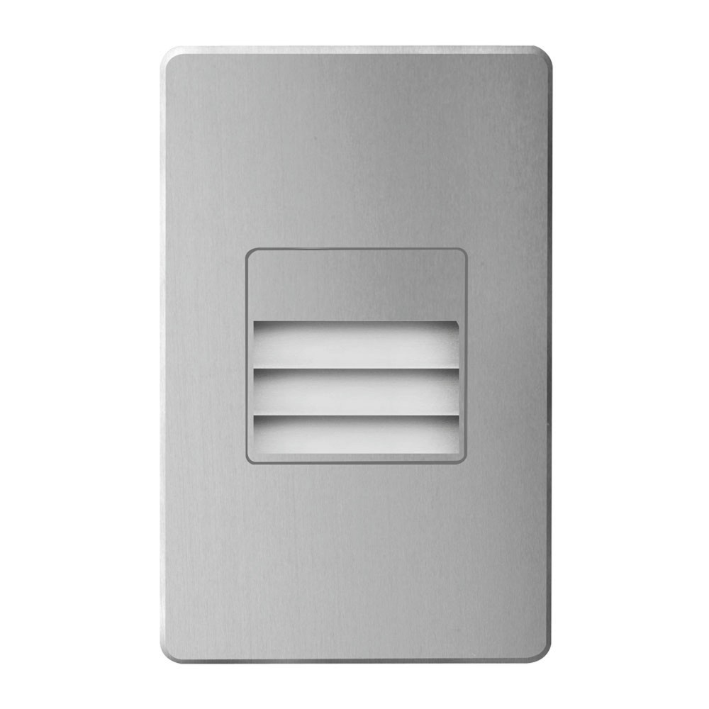 Brushed Alum Rectangle In/Out 3W Wall LED Light with Louver