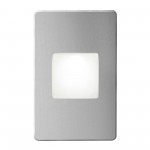 Brushed Alum Rectangle In/Out 3W Wall LED Light with White Lens