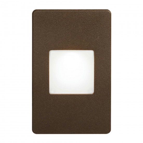 Bronze Rectangle In/Outdoor 3W Wall LED Light with White Lens