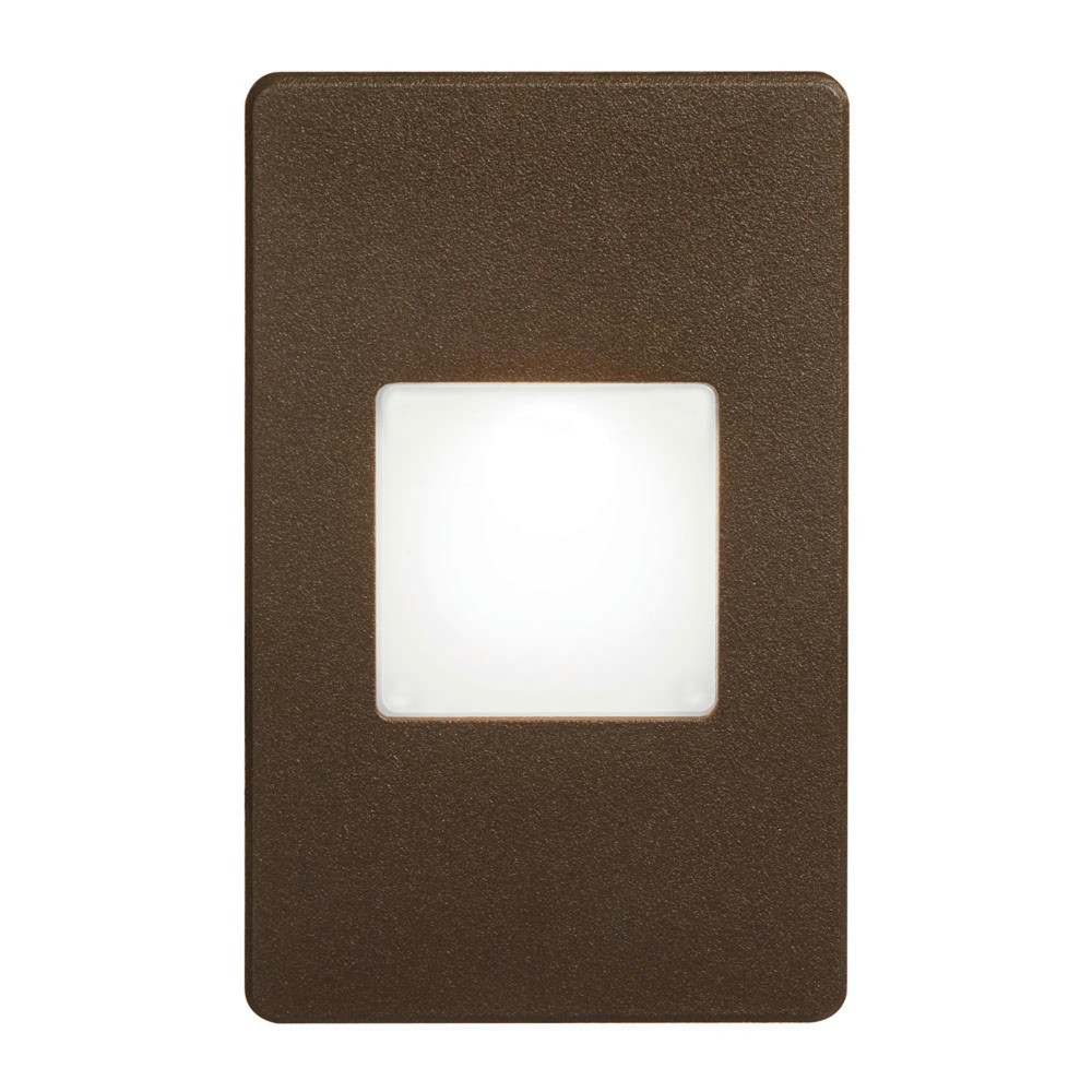 Bronze Rectangle In/Outdoor 3W Wall LED Light with White Lens