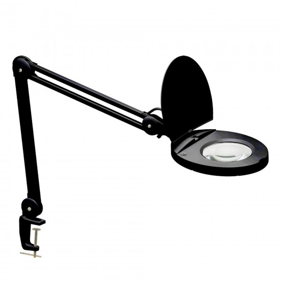 8W LED Magnifier Lamp, Black Finish, DMLED10-A-5D-BK