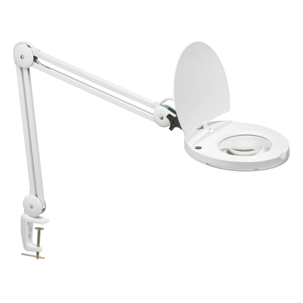 8W LED Magnifier Lamp, White Finish, DMLED10-A-5D-WH