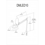 8W LED Magnifier Lamp, White Finish, DMLED10-A-5D-WH