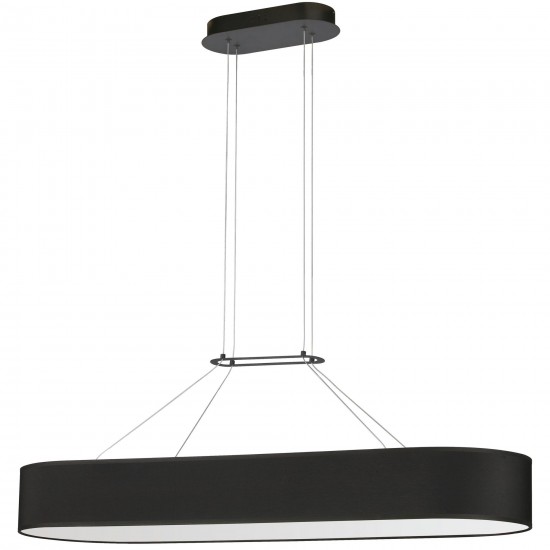 46W Horizontal Pendant, Matte Black with Black Shade