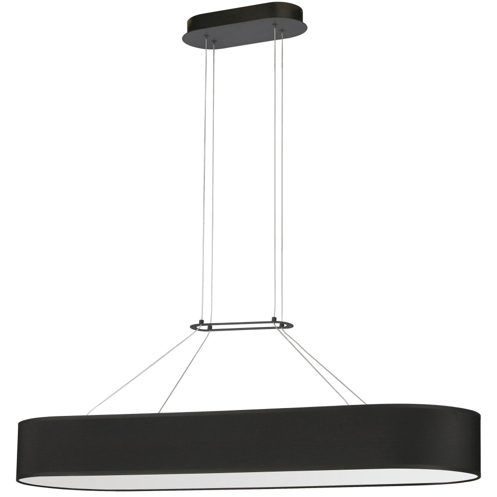 46W Horizontal Pendant, Matte Black with Black Shade