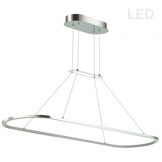 46W Horizontal Pendant, Polished Chrome with White Diffuser