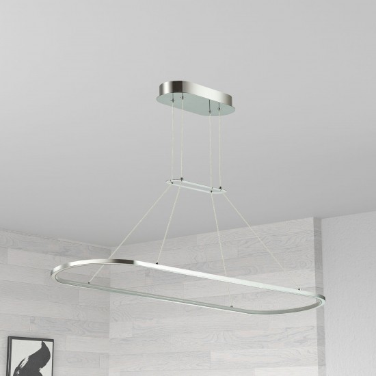 46W Horizontal Pendant, Polished Chrome with White Diffuser