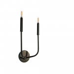 2 Light Incandescent Wall Sconce, Matte Black