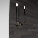 2 Light Incandescent Wall Sconce, Matte Black