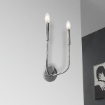 2 Light Incandescent Wall Sconce, Polished Chrome