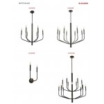 14 Light Incandescent Matte Black Chandelier