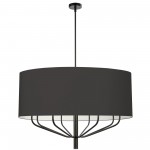 Eleanor 8LT Incandescent Chandelier, Matte Black w/ White Shade, ELN-388C-MB-797