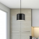 1 Light Incandescent Pendant, Matte Black Shade