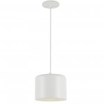 1 Light Incandescent Pendant, Matte White Shade