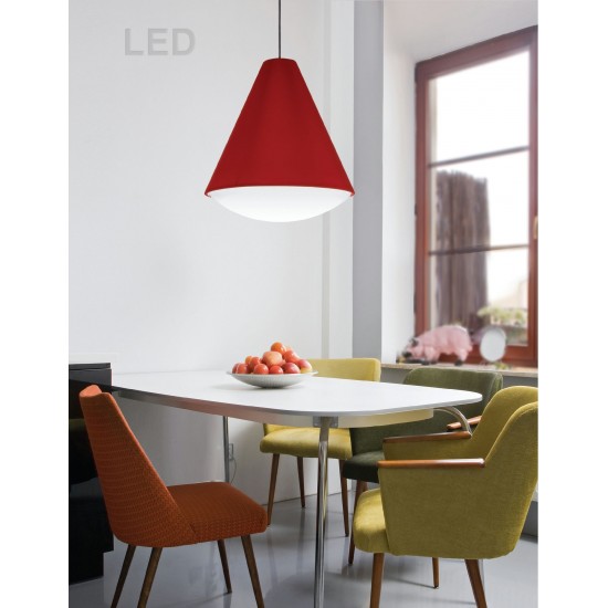 LED Pendant Empire Shade, Red
