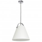 1 Light Emperor Pendant Polished Chrome with Off White Shade