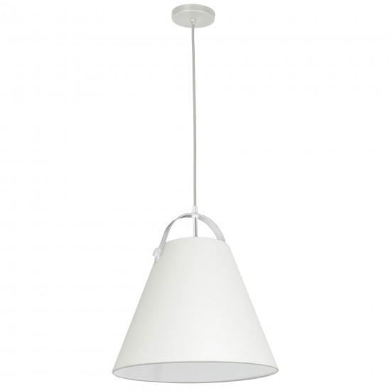 1 Light Emperor Pendant White with Off White Shade