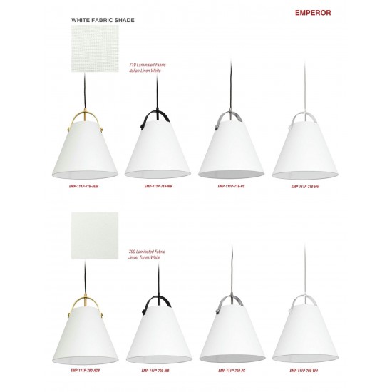 1 Light Emperor Pendant White with Off White Shade