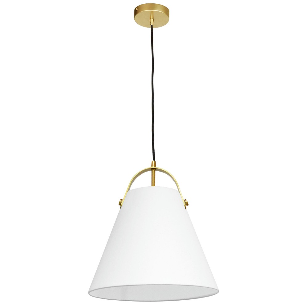 1 Light Emperor Pendant Aged Brass with White Shade 1 Light Emperor Pendant Aged Brass with White Shade