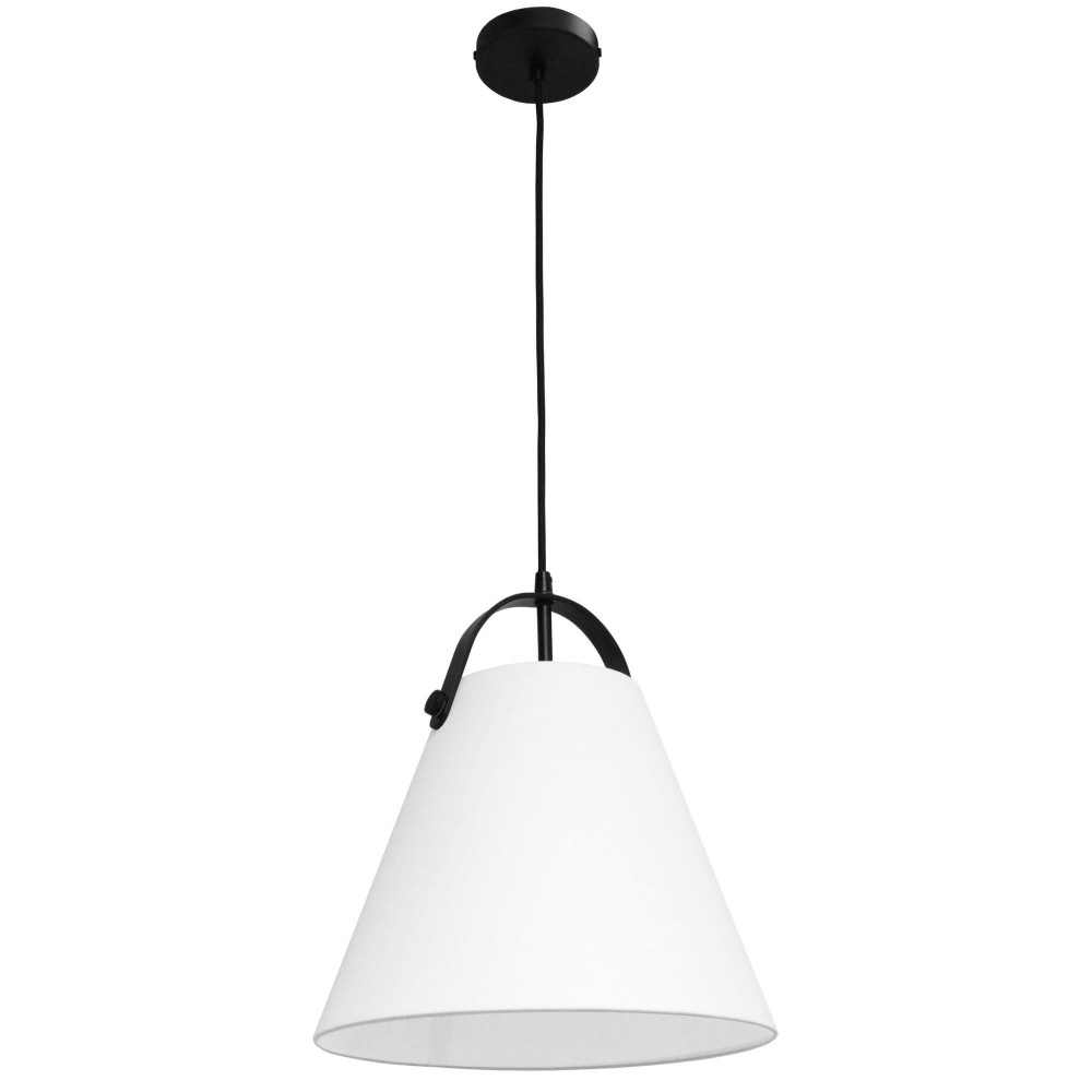 1 Light Emperor Pendant Matte Black with White Shade