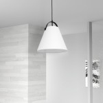 1 Light Emperor Pendant Matte Black with White Shade