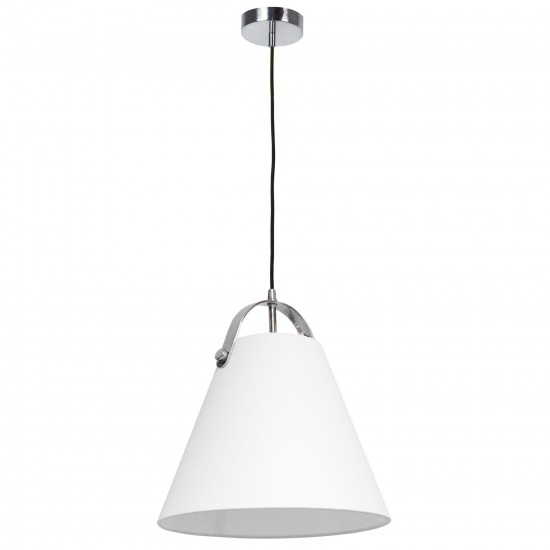 1 Light Emperor Pendant Polished Chrome with White Shade