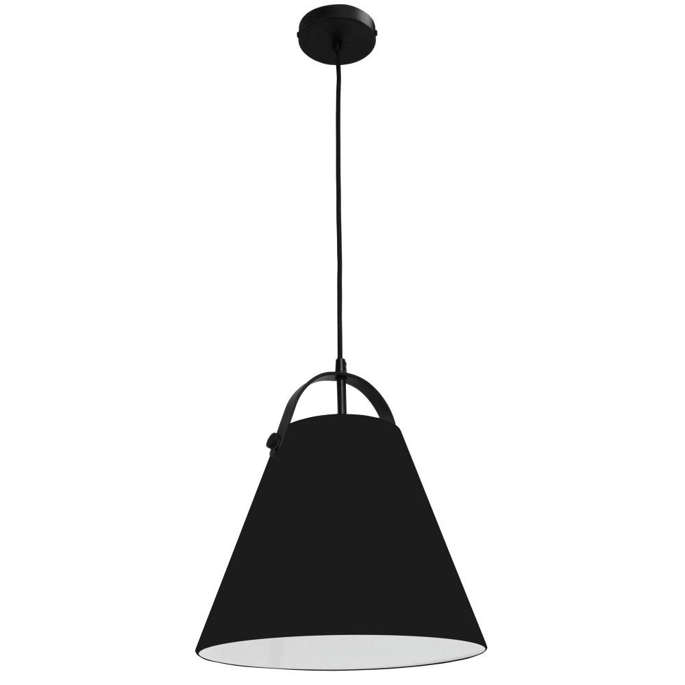 1 Light Emperor Pendant Matte Black with Black Shade