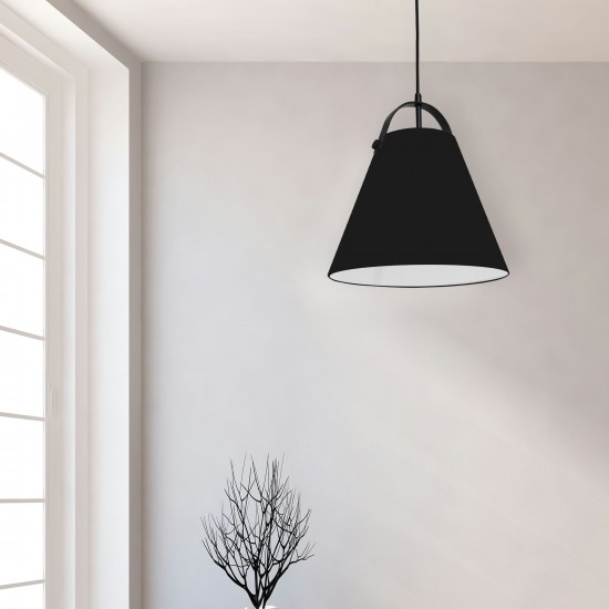 1 Light Emperor Pendant Matte Black with Black Shade