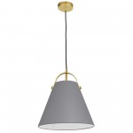 1 Light Emperor Pendant Aged Brass with Grey Shade