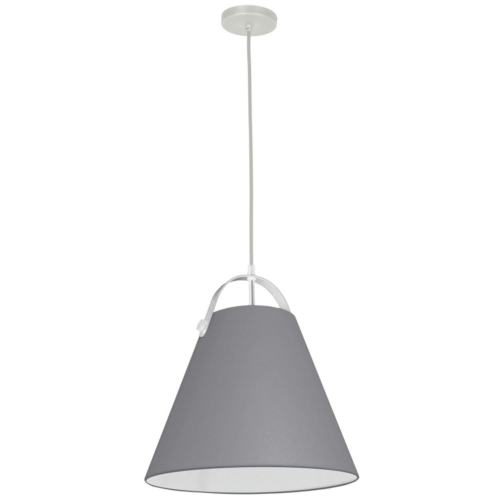 1 Light Emperor Pendant White with Grey Shade