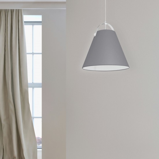 1 Light Emperor Pendant White with Grey Shade