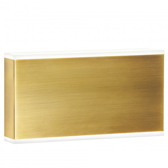 20W Wall Sconce, Aged Brass with Frosted Acrylic Diffuser