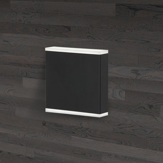 15W LED Wall Sconce, Matte Black with Frosted Acrylic Diffuser