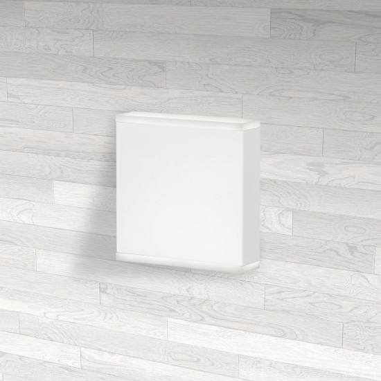 15W LED Wall Sconce, Matte White with Frosted Acrylic Diffuser