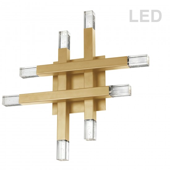 24W Aged Brass Wall Sconce w/ Acrylic Diffuser