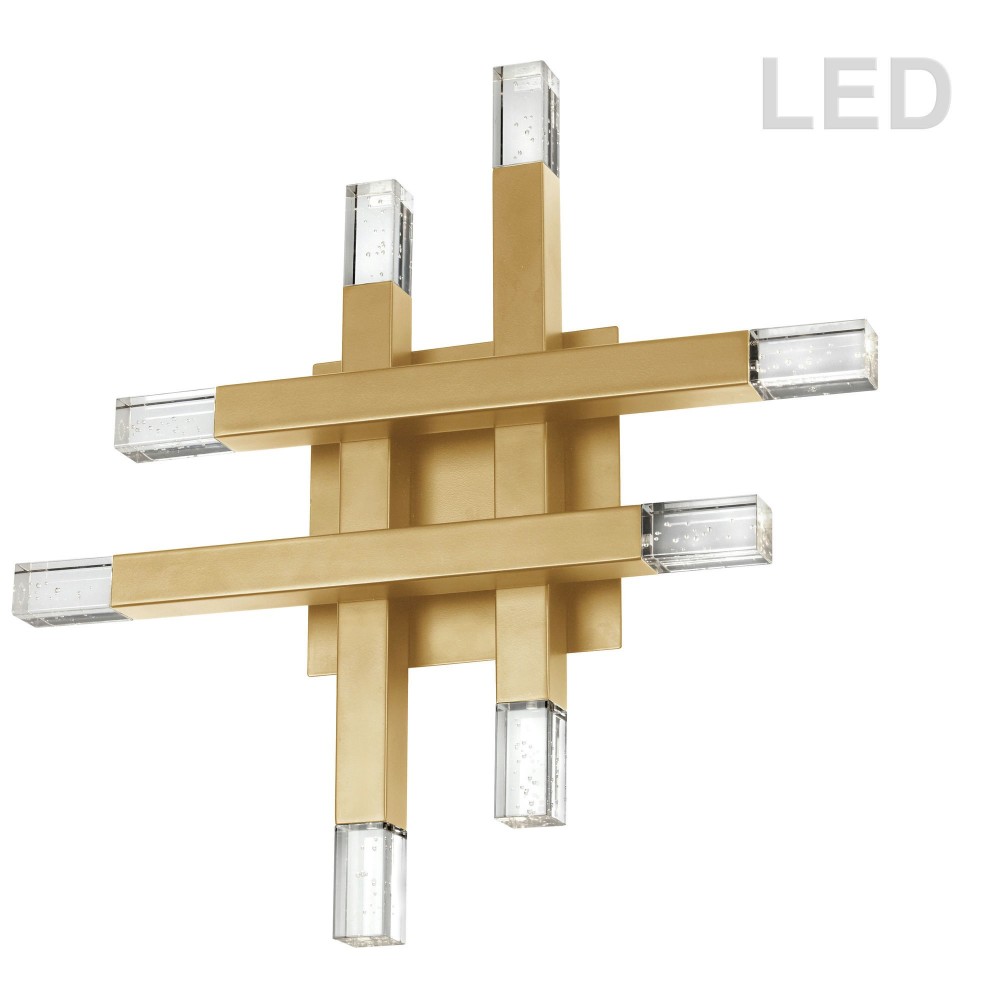 24W Aged Brass Wall Sconce w/ Acrylic Diffuser