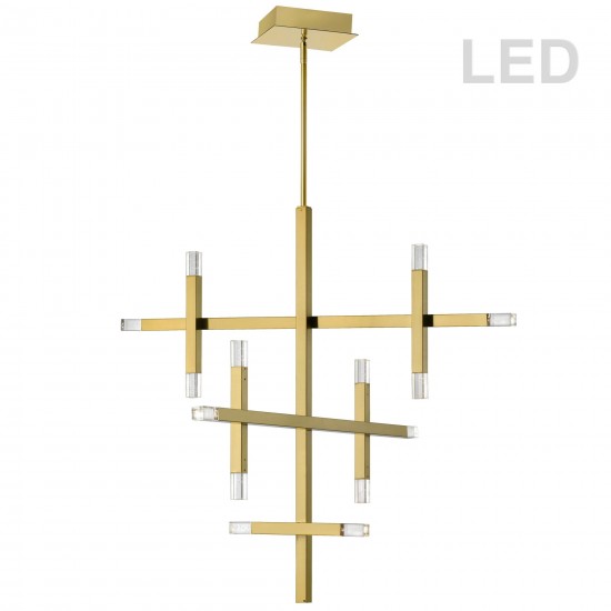 42W Aged Brass Chandelier w/ Acrylic Diffuser