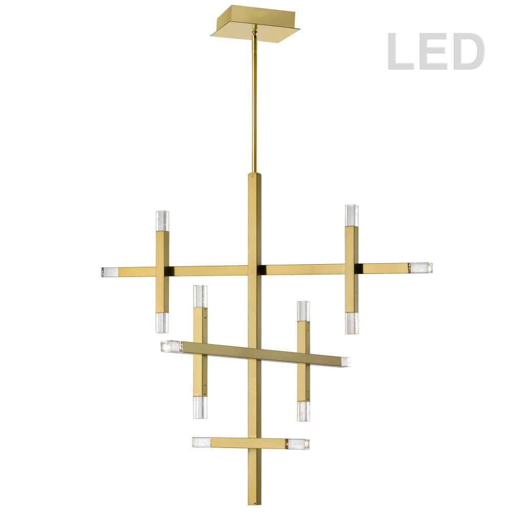 42W Aged Brass Chandelier w/ Acrylic Diffuser