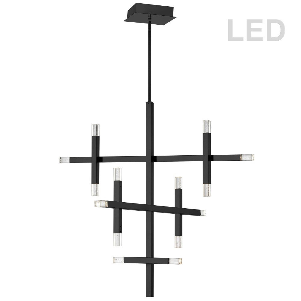 42W Matte Black Chandelier w/ Acrylic Diffuser