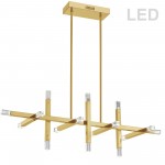 48W Horizontal Aged Brass Chandelier w/ Acrylic Diffuser