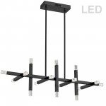 48W Horizontal Matte Black Chandelier w/ Acrylic Diffuser