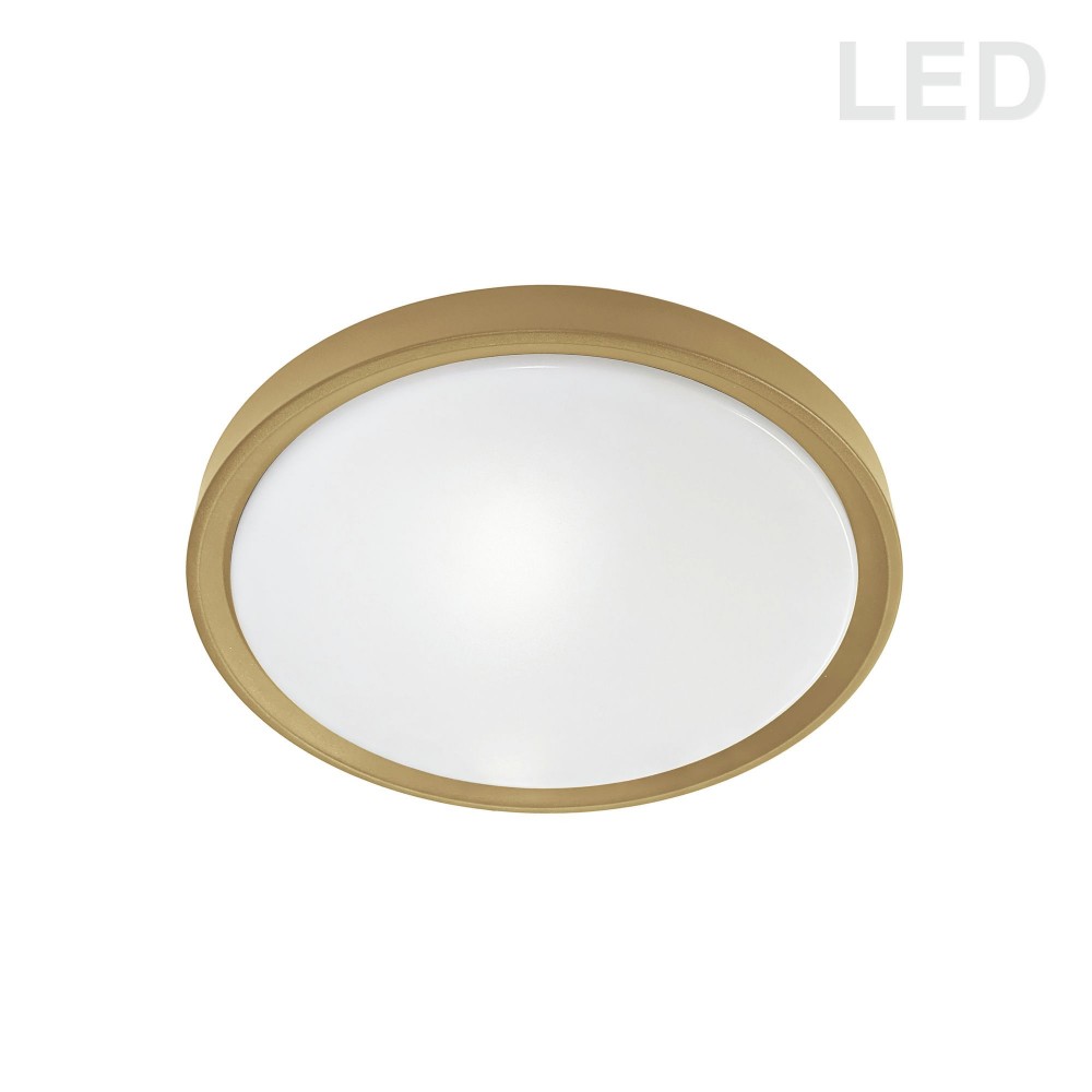 30W Flush Mount, Aged Brass Finish