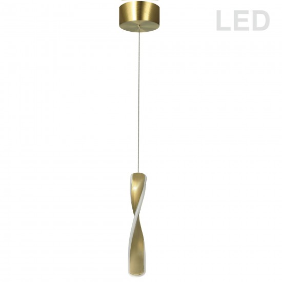 13W LED Pendant Aged Brass Finish