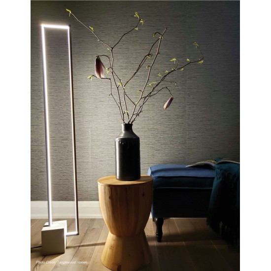 34W LED Floor Lamp Black Finish with Concrete Base