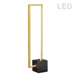 22W LED Table Lamp, Aged Brass with Matte Black Concrete Base