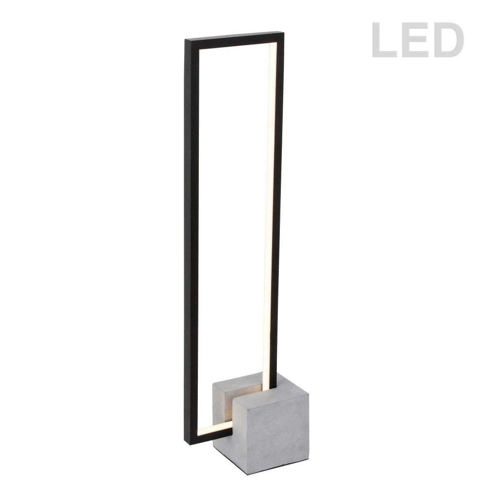 22W LED Table Lamp Black Finish with Concrete Base