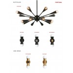 16 Light Incandescent Matte Black Chandelier